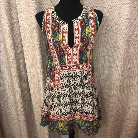 Anthropologie Dresses & Skirts - Anthropologie SILK TOLANI Elephant Tunic/Dress🌺